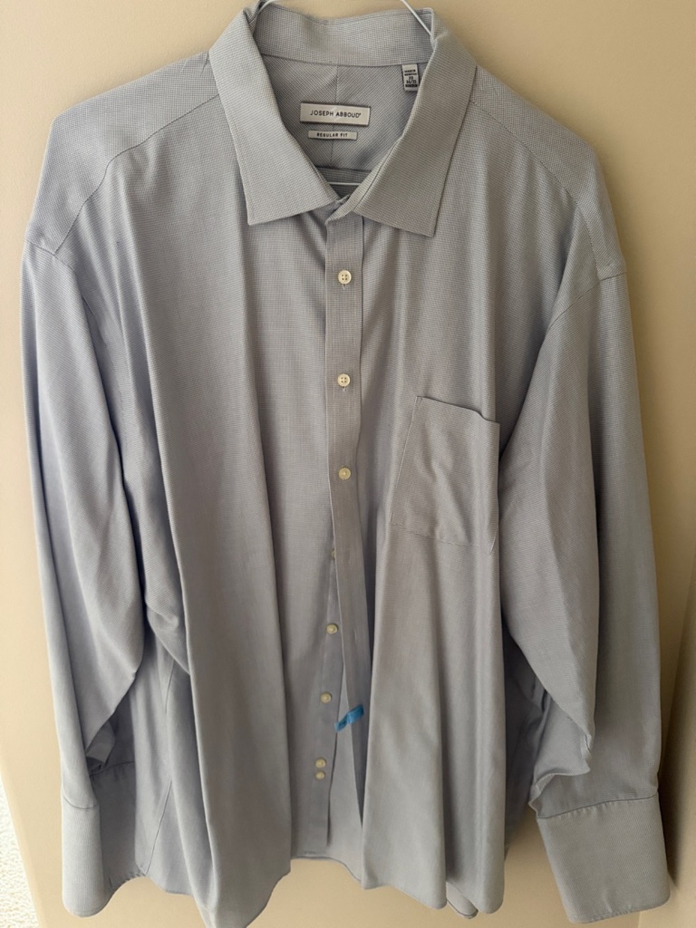 Joseph Abboud Blue/Gray Men's Dress Shirt with Spread Collar, French Cuffs